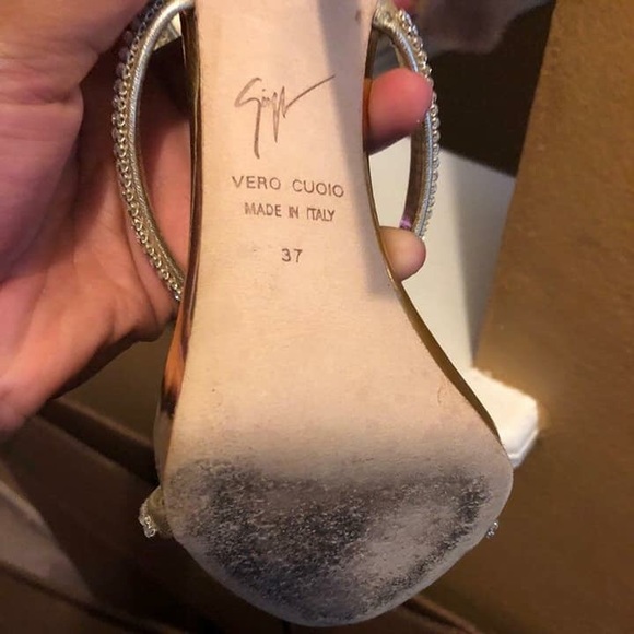 Giuseppe Zanotti Gold/Crystal Strappy Stilettos - Picture 3 of 4